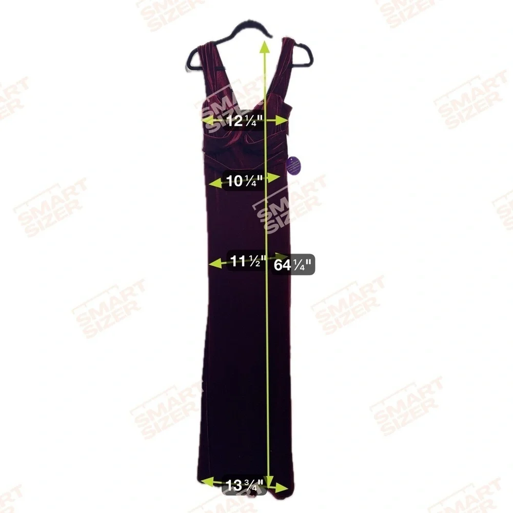🆕Windsor Burgundy / Bordeaux Velvet Bridesmaid + Formal Gala + Prom Gown Dress - Picture 8 of 8